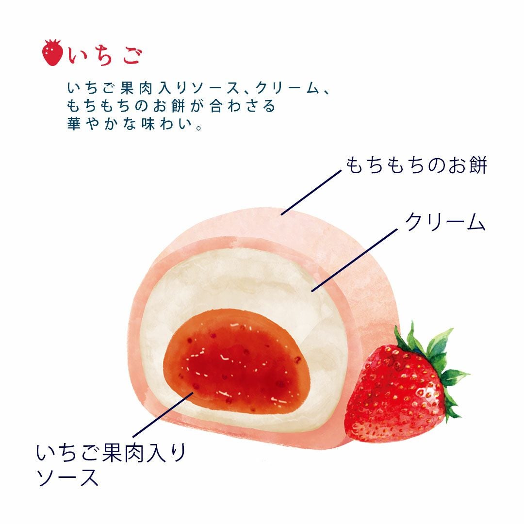 6号 凍らせて食べる なめらかクリームのフルーツ大福【凍らせて食べる
